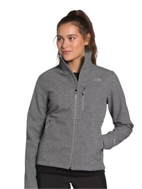 The North Face Apex Bionic Heather Grey Soft Shell Fleece Lined  Jacket Coat S